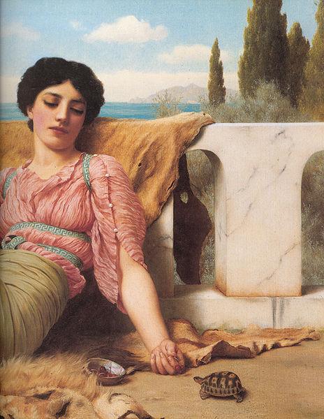 John William Godward A Quiet Pet detail